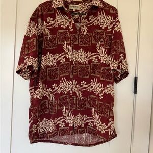 Campia MODA Vintage Button Down Tropical Shirt, Size Medium, 100% Rayon
